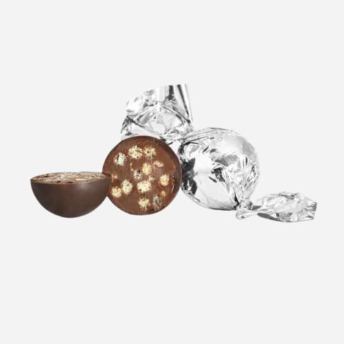 Chokoladekugle i sølv inpakning